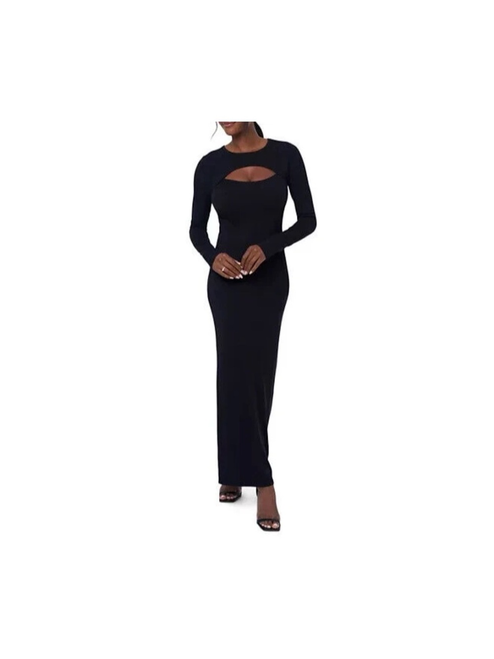 Edited by Remi Bader Long Sleeve Black Cutout Maxi Dress